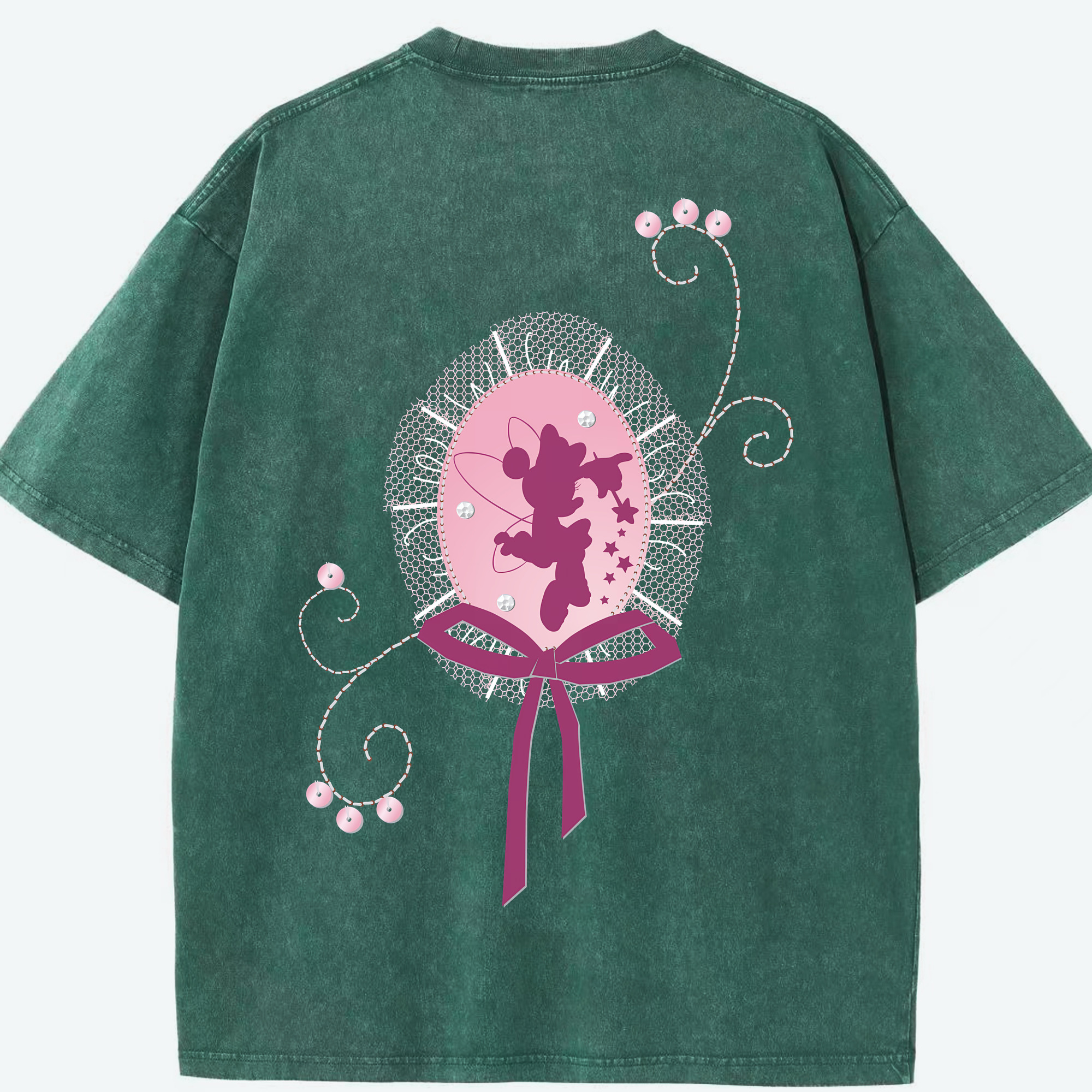 （画像用） ミッキーマウス Mickey Mouse 綿100% ヴィンテージ風 半袖Tシャツ（背面プリント）